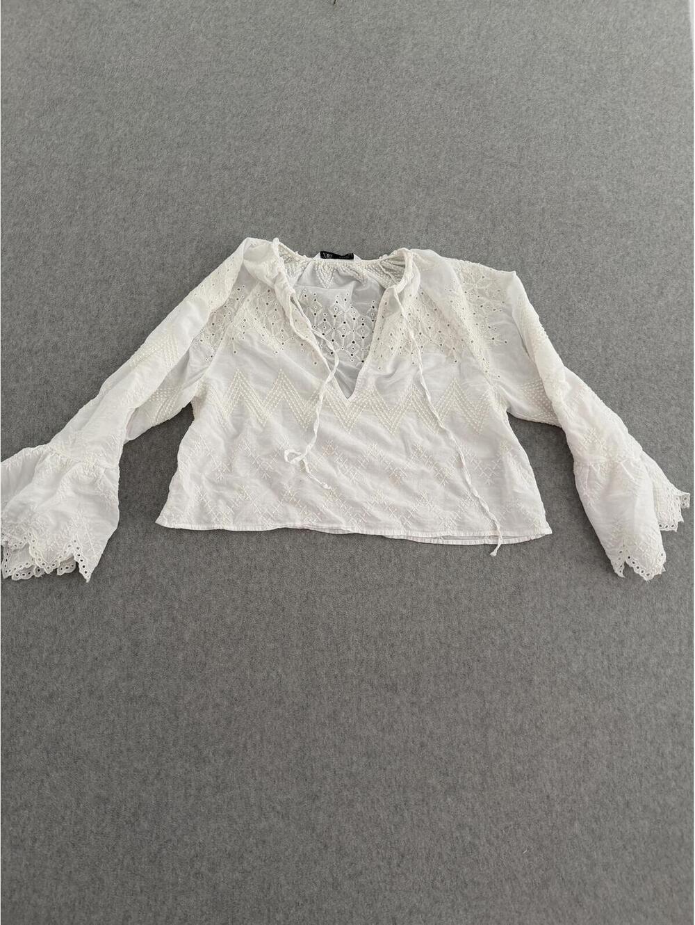 Zara peasant crop top